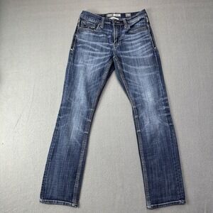 BKE Jake Jeans Mens 29x32 (28x30) Blue Straight Leg Denim Medium Wash Whiskered